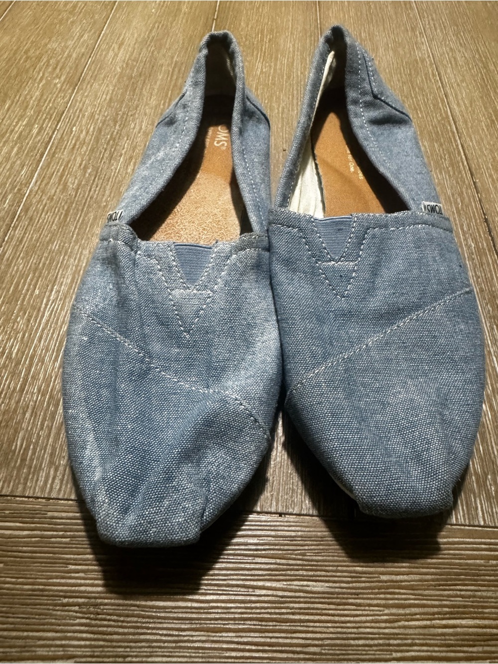 TOMS Women’s Blue Canvas Slip-On Flats | Classic Alpargata | Size 8.5